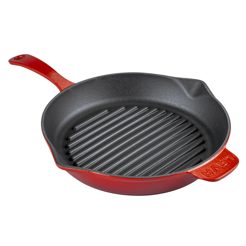 Litoželezna žar ponev z ročajem - 28 cm rdeča LAVA