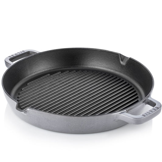 Litoželezna žar ponev - 30 cm SILVER Siva SILVER