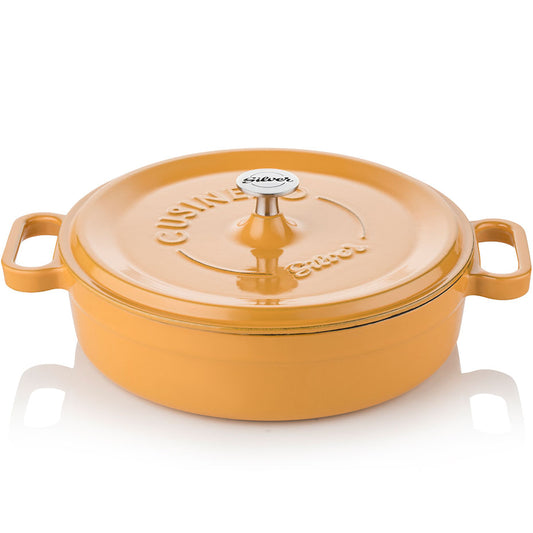 Nizka litoželezna posoda - lonec 28 cm SILVER Rumena SILVER