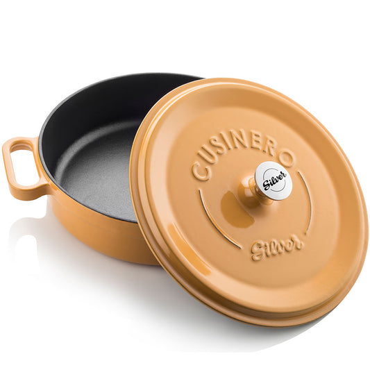 Nizka litoželezna posoda - lonec 28 cm SILVER Rumena SILVER