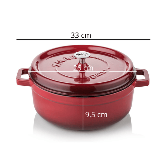 Litoželezna posoda - lonec 26 cm SILVER SMART Rdeča SILVER