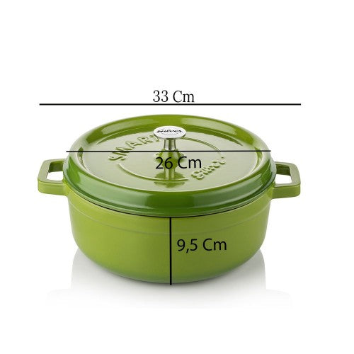 Litoželezna posoda - lonec 26 cm SILVER SMART Zelena SILVER