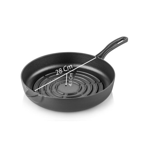 Litoželezna žar ponev - 28 cm SILVER CUSINERO Črna SILVER