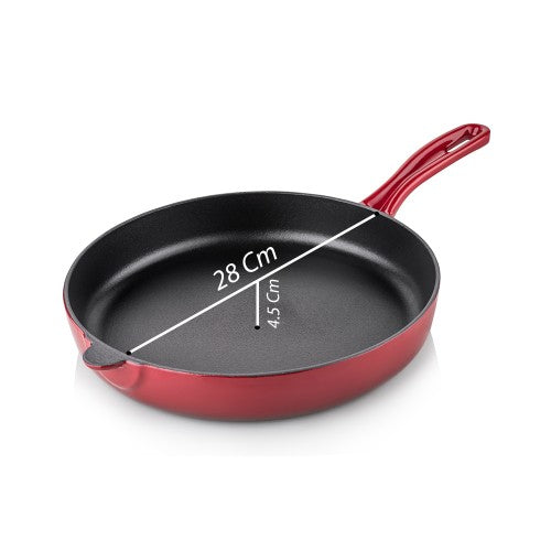 Litoželezna ponev - 28 cm SILVER CUSINERO Rdeča SILVER