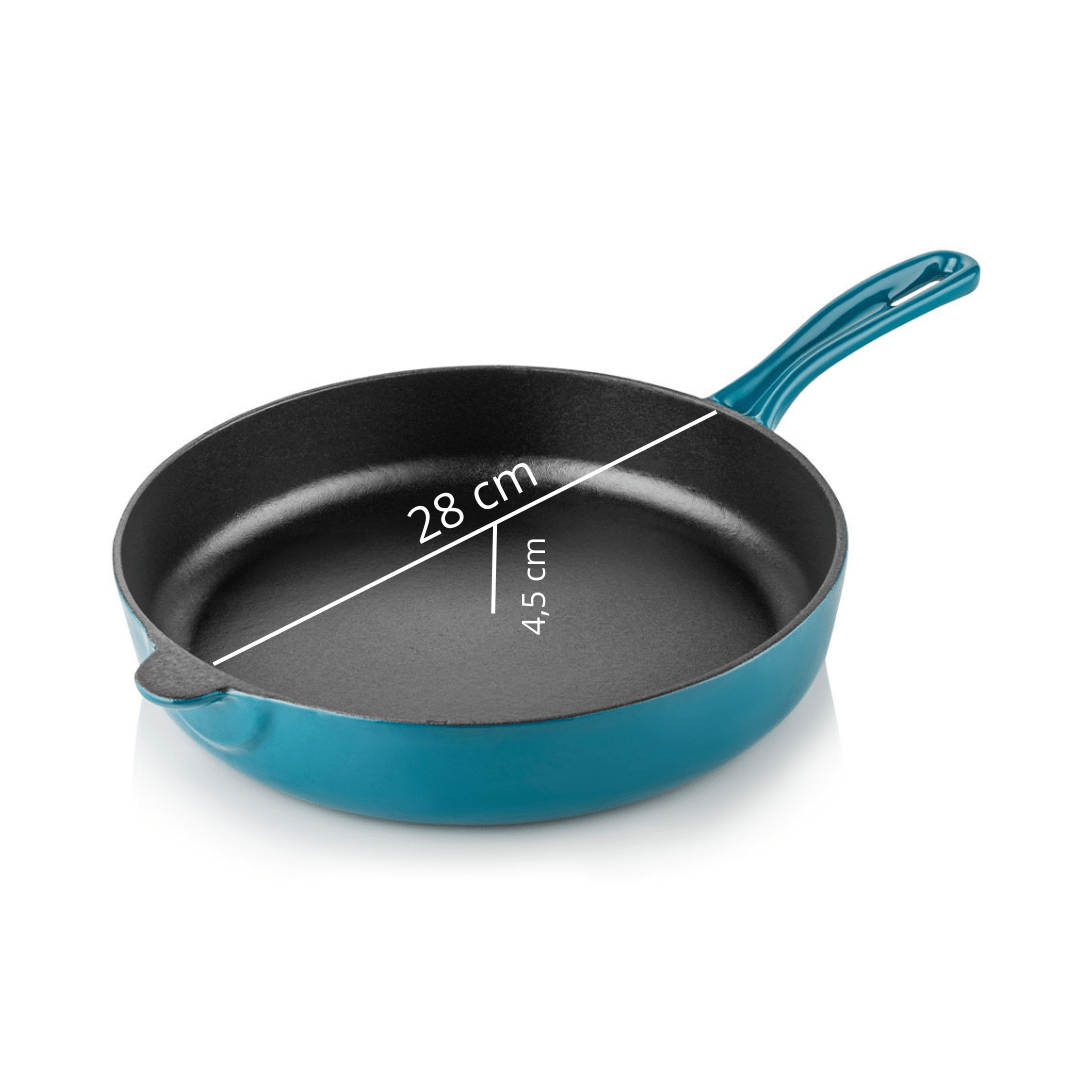 Litoželezna ponev - 28 cm SILVER CUSINERO Svetlo modra SILVER