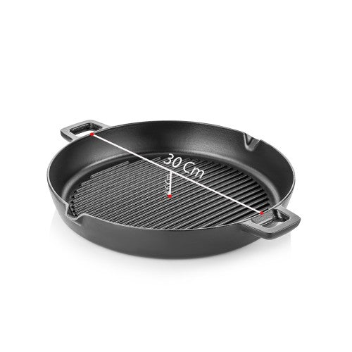 Litoželezna žar ponev - 30 cm SILVER Črna SILVER