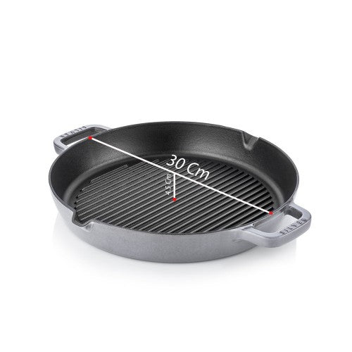 Litoželezna žar ponev - 30 cm SILVER Siva SILVER